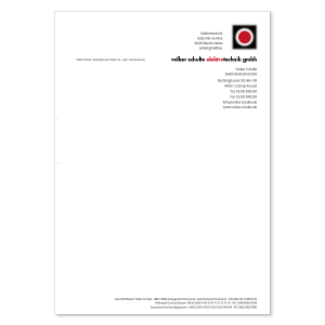adcom werbeagentur Corporate Design Print Geschäftsbriefbogen Volker Schulte Elektrotechnik GmbH Castrop-Rauxel